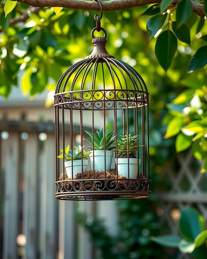 Antique Birdcage Display - 25 Vintage Garden Ideas