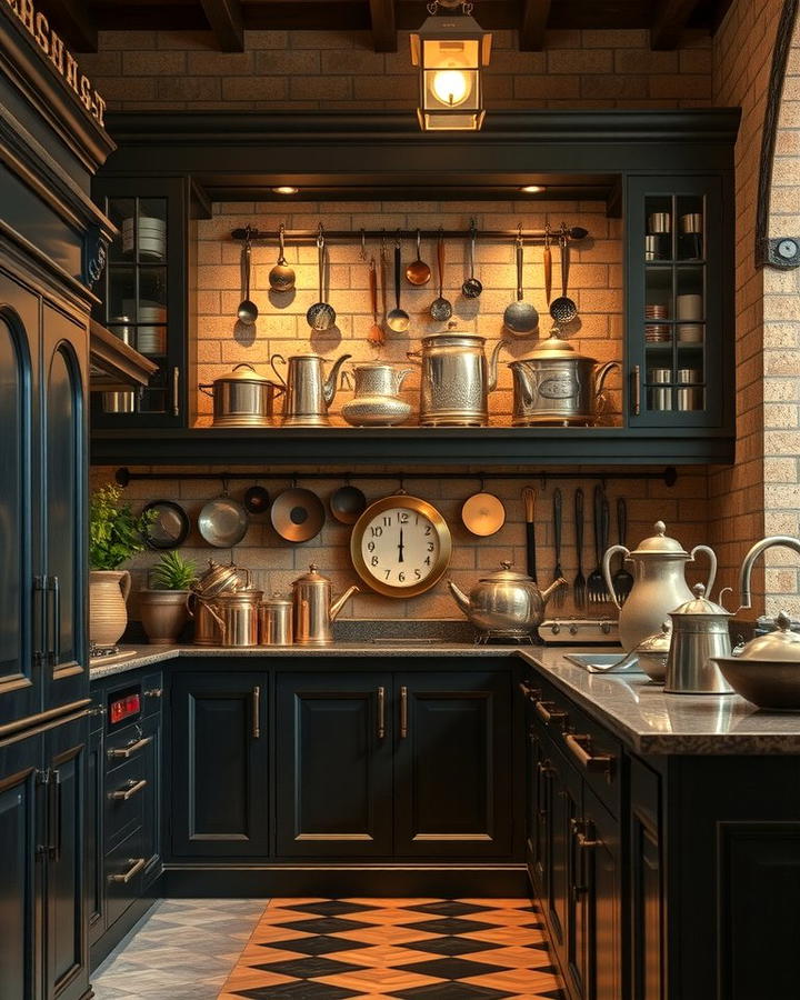 Antique Kitchenware Display - 30 Gothic Kitchen Ideas