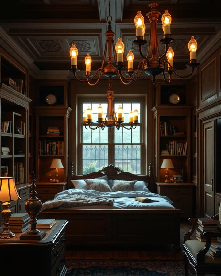 Antique Lighting Fixtures - 30 dark academia bedroom ideas