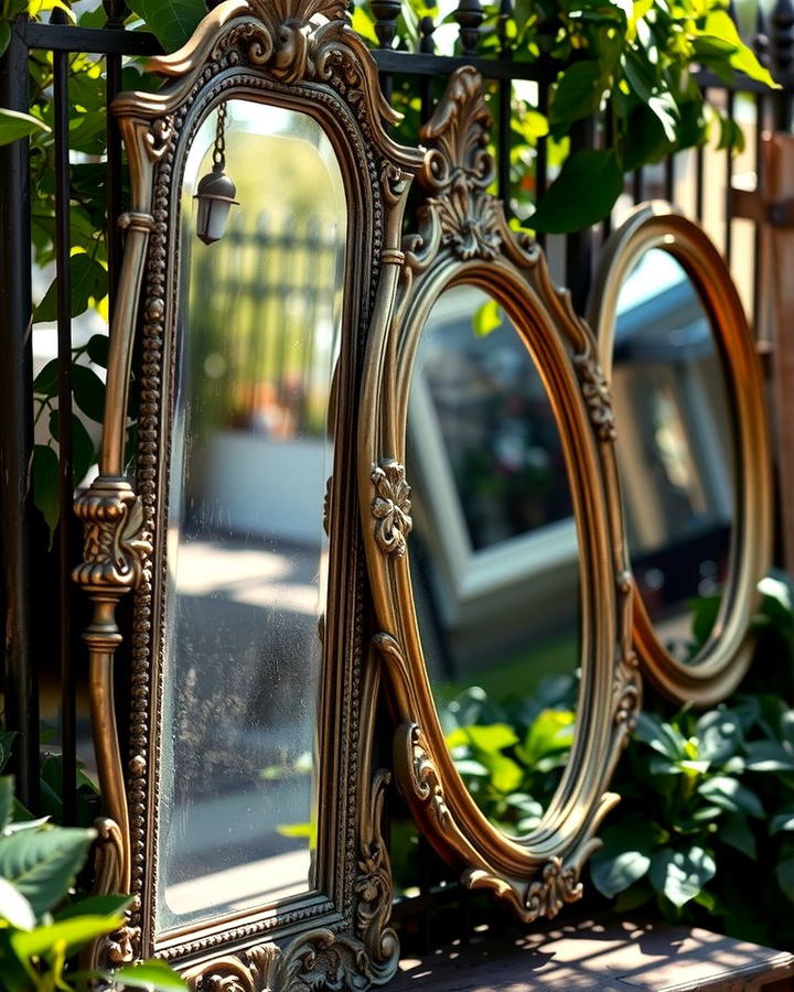 Antique Mirror Accents - 25 Vintage Garden Ideas