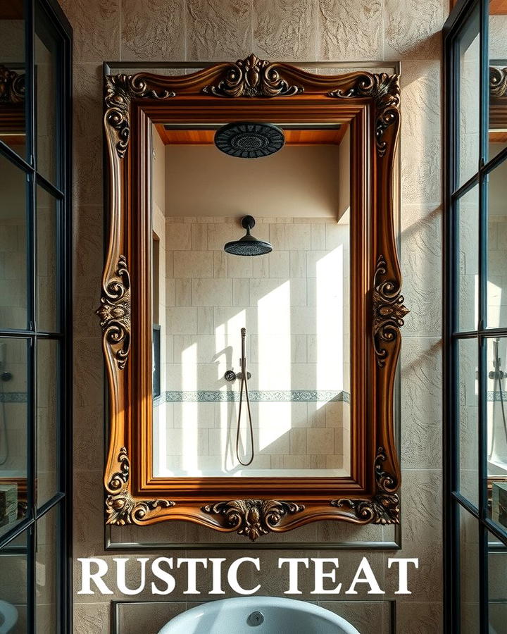 Antique Mirrors for Vintage Elegance - 25 Rustic Walk-in Shower Ideas