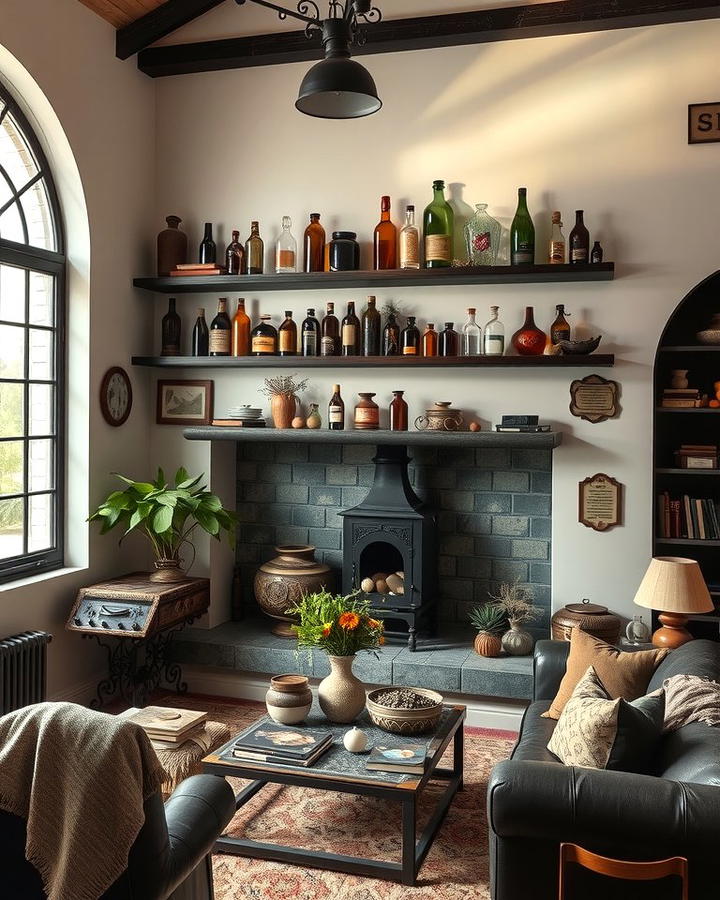 Apothecary Inspired Shelves - 30 Witchy Living Room Ideas