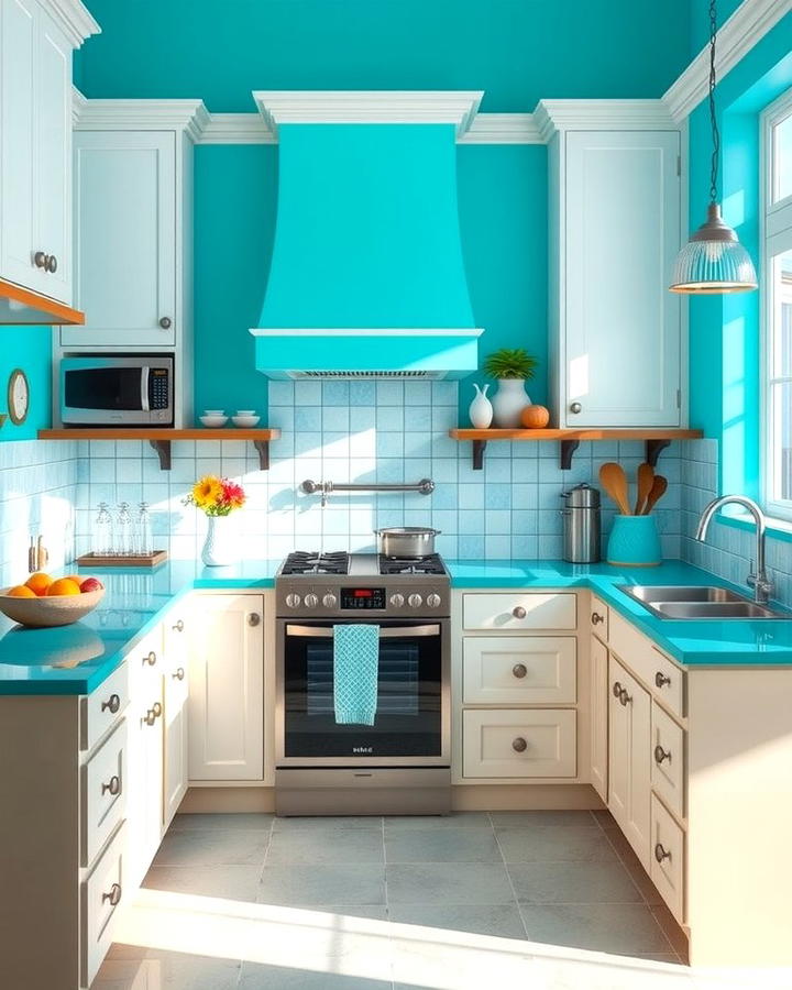 Aqua Blue Countertops for a Refreshing Touch - 30 kitchens with blue countertops