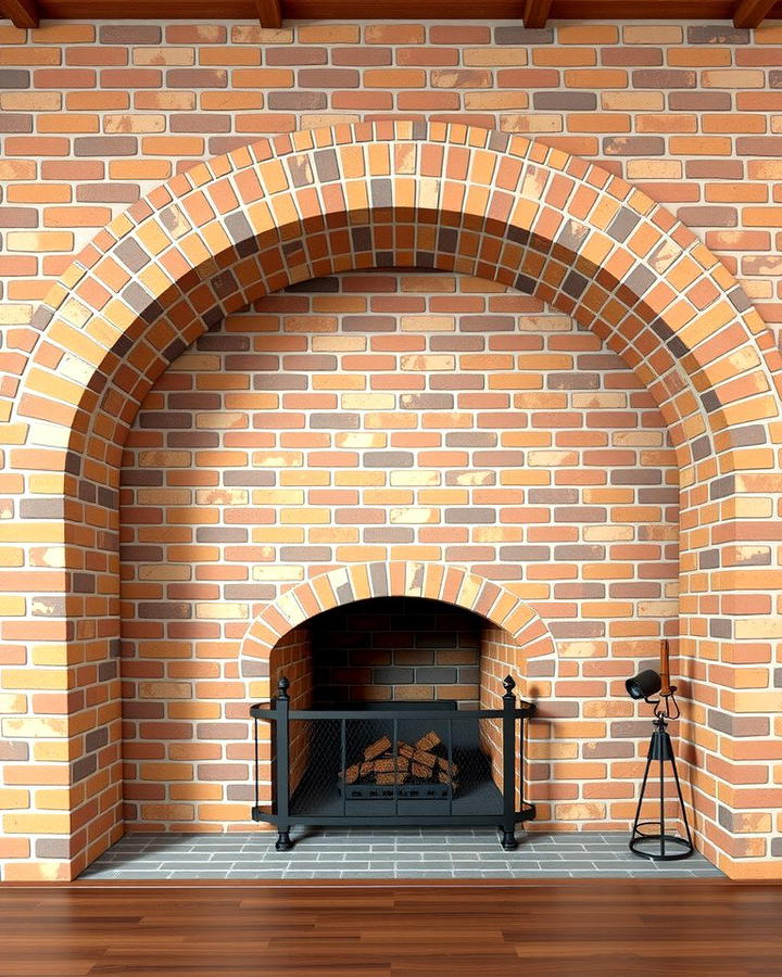 Arched Brick Fireplace Design - 25 Rustic Brick Fireplace Ideas