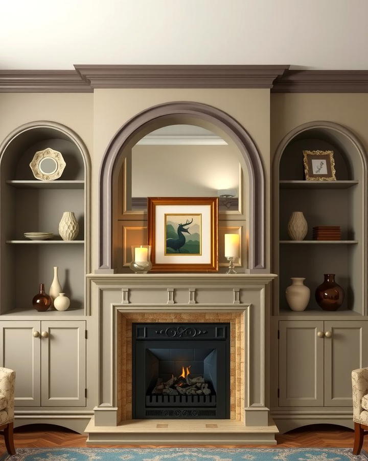 Arched Built in Niches - 30 Fireplace Built-in Ideas