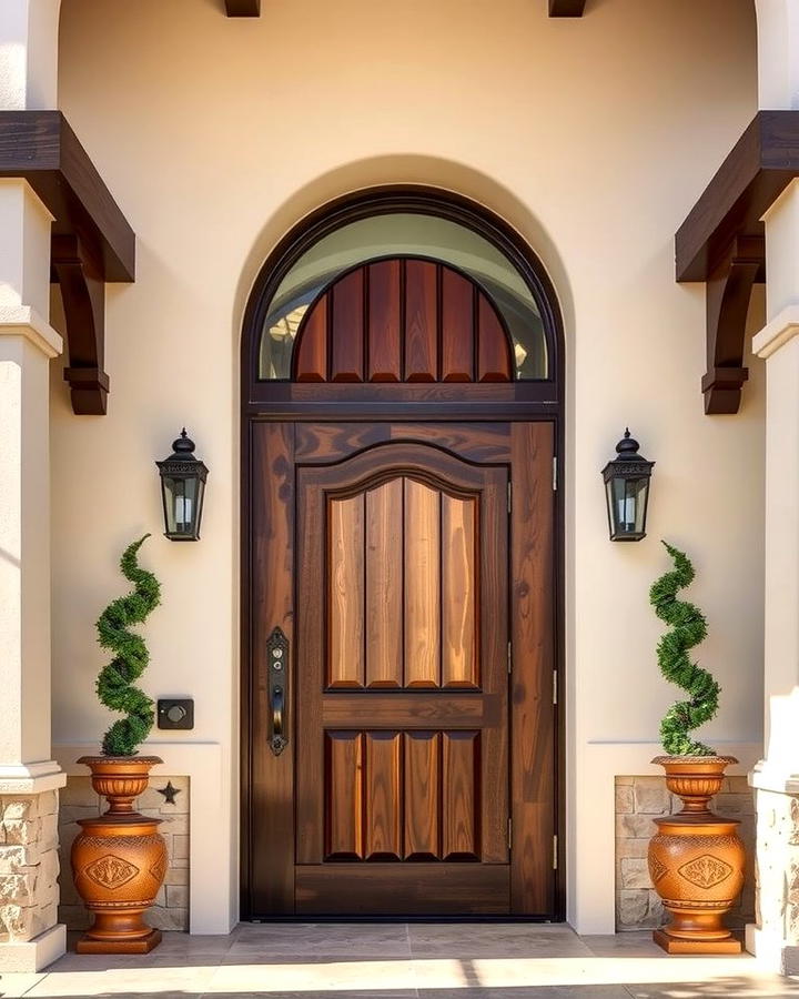 Arched Entryways with Wooden Doors - 30 Mediterranean House Exterior Ideas