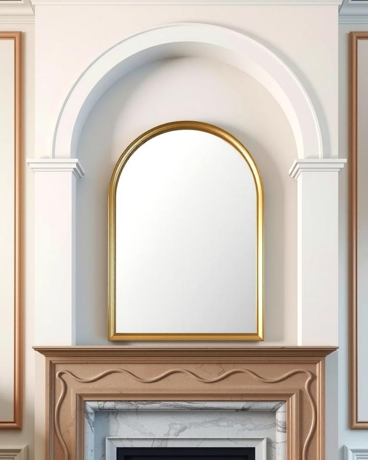 Arched Mirror - 25 Mirror Over Fireplace Ideas