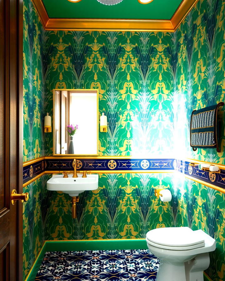 Art Deco Elegance - 25 Powder Room Wallpaper Ideas