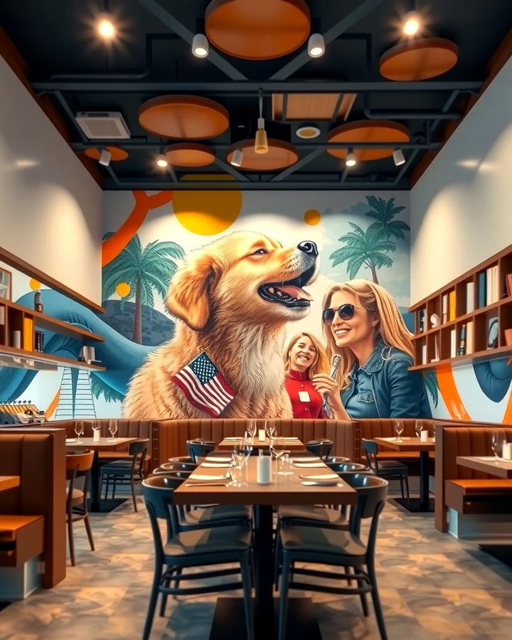 Artistic Murals for Visual Impact - 25 Restaurant Interior Design Ideas