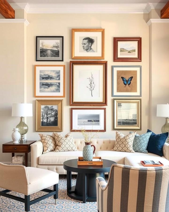 Artwork with Mixed Frames - 25 Transitional Interior Design Ideas