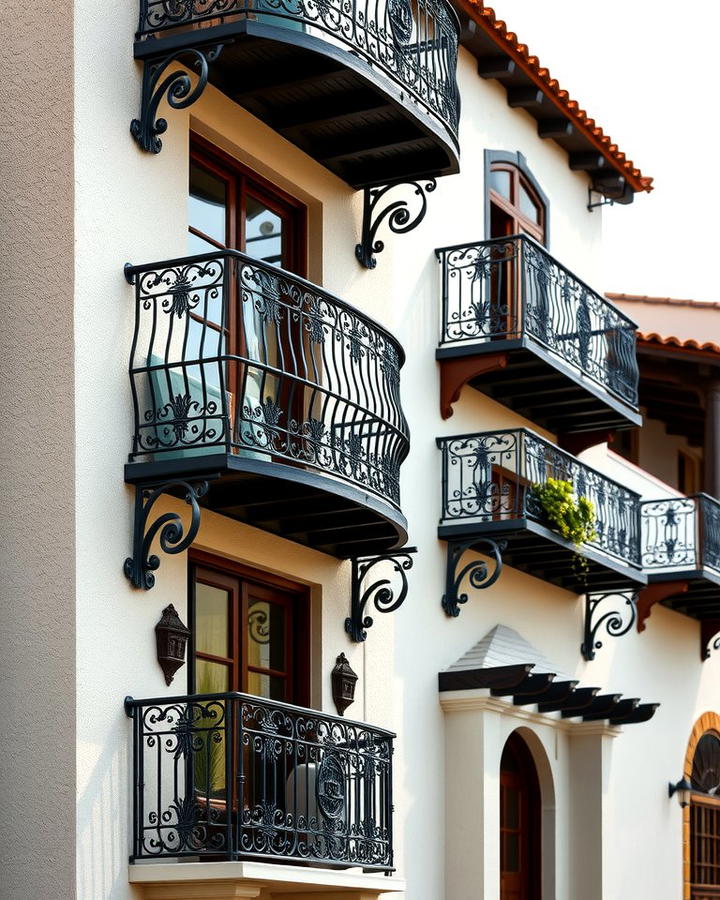 Balconies with Iron Railings - 25 spanish style home exterior ideas