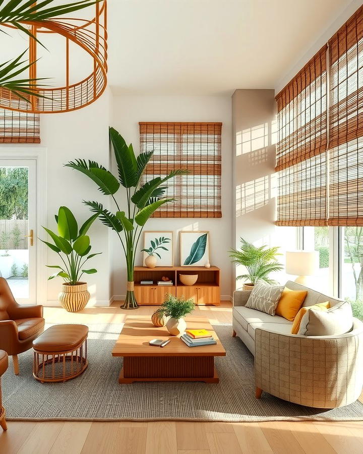 Bamboo Accents - 25 Tropical Living Room Ideas