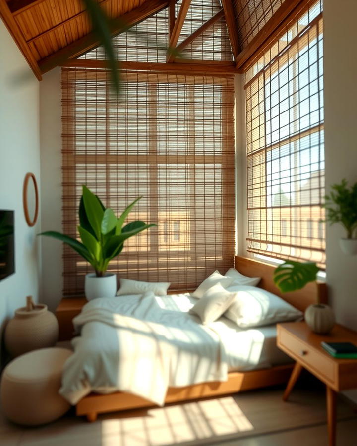 Bamboo Blinds or Shades - 25 Tropical Bedroom Ideas