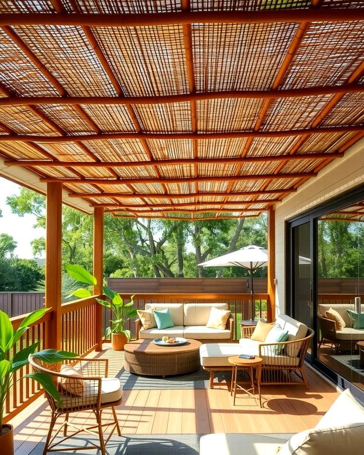 Bamboo Cover for a Tropical Feel - 30 Partially Covered Deck Ideas