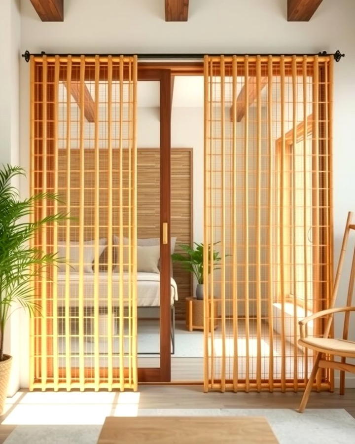 Bamboo Curtains for an Eco Friendly Option - 25 Sliding Door Curtain Ideas