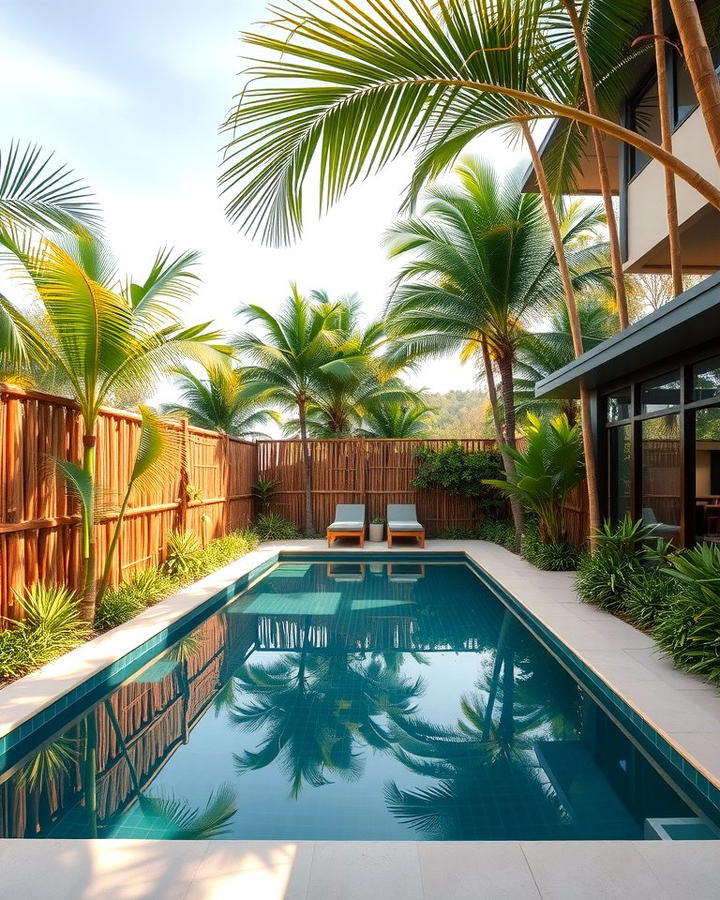 Bamboo Fencing for Privacy - 25 Tropical Pool Landscaping Ideas