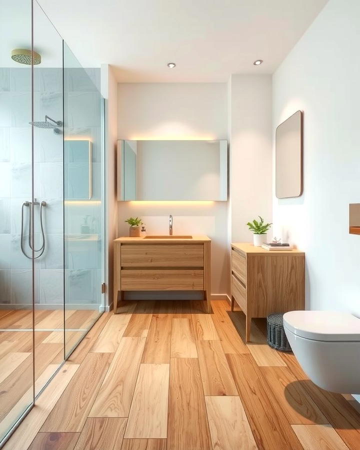 Bamboo Flooring - 25 Small Bathroom Flooring Ideas