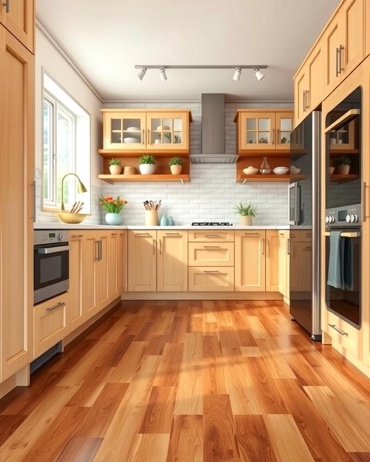 Bamboo Flooring - 25 Organic Kitchen Design Ideas