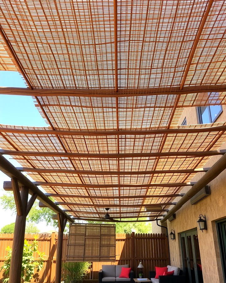 Bamboo Mats for an Organic Touch - 25 Pergola Shade Ideas