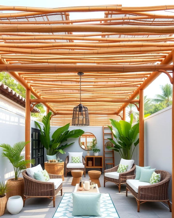 Bamboo Pergola for a Tropical Vibe - 25 small patio pergola ideas