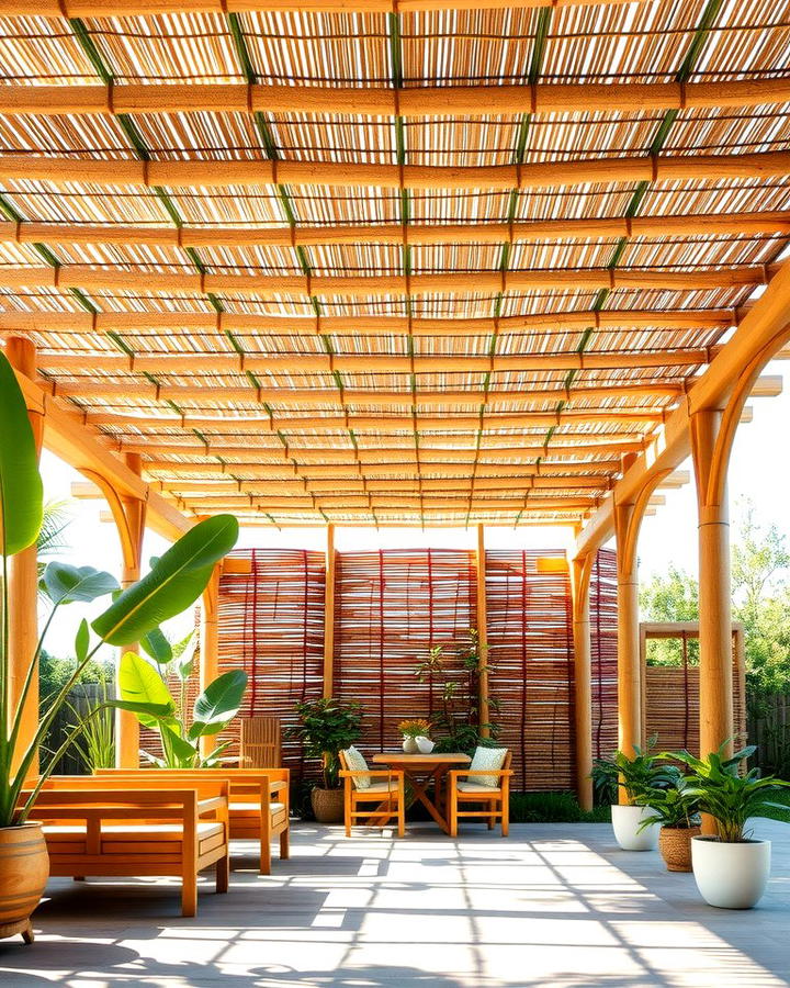 Bamboo Roof for an Eco Friendly Option - 25 Pergola Roof Ideas