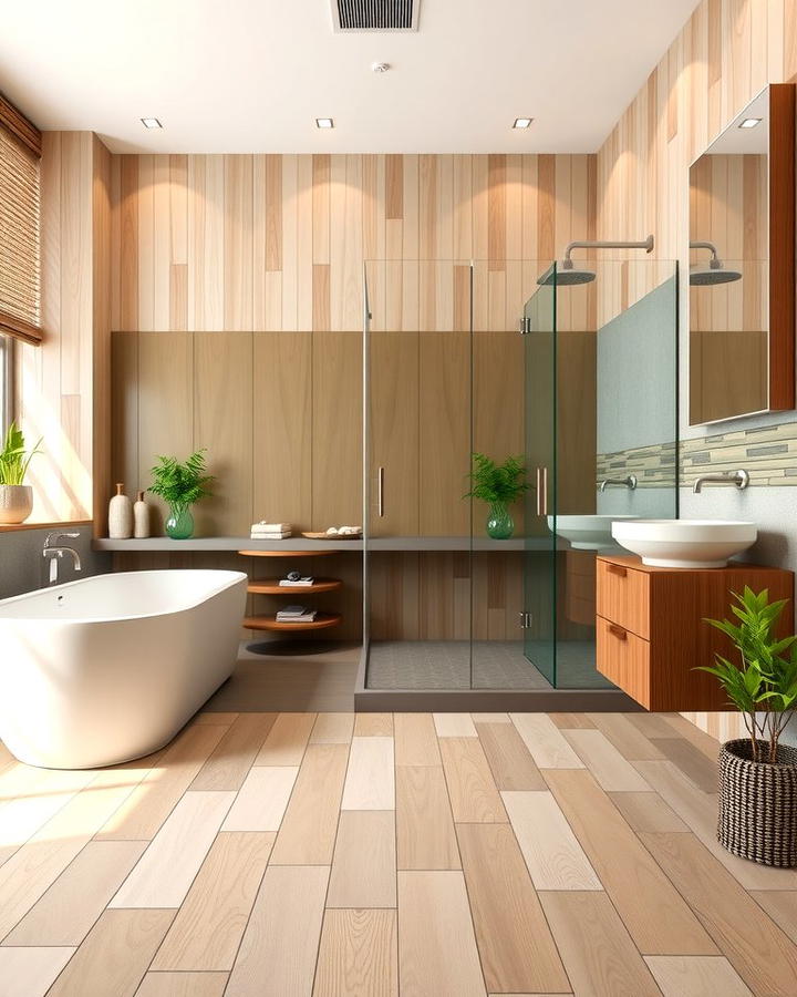 Bamboo Wood Flooring - 30 Ideas for Wood Floors in Bathrooms