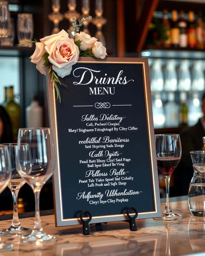 Bar Menu Sign - 30 Wedding Sign Ideas