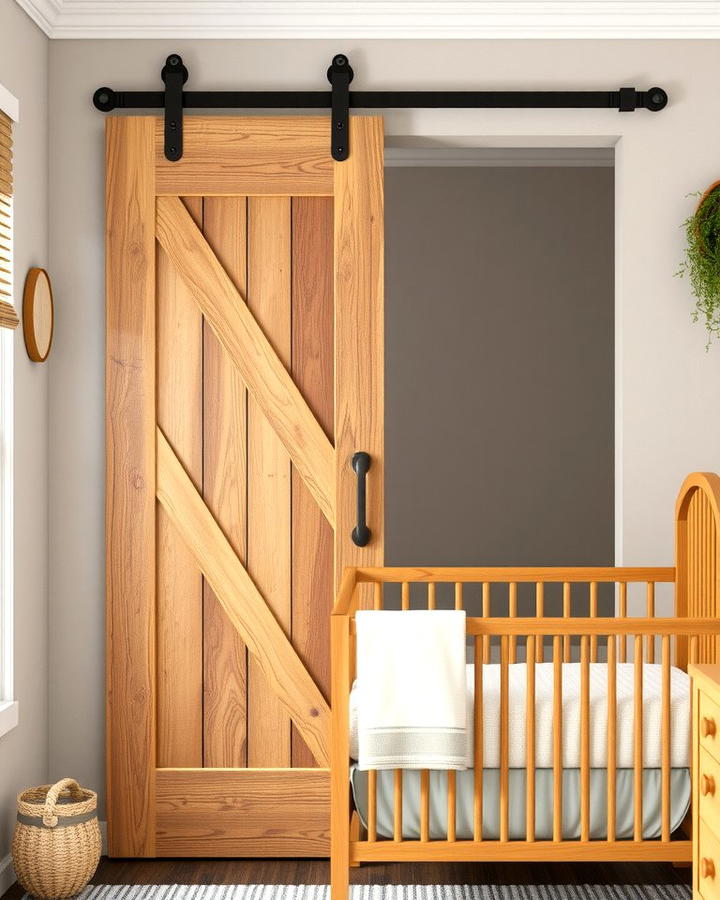 Barn Door Closet - 25 Rustic Nursery Ideas