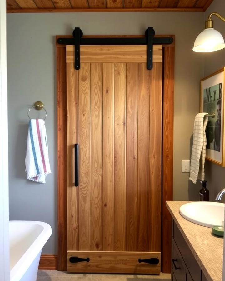 Barn Door Entry - 25 Rustic Bathroom Ideas