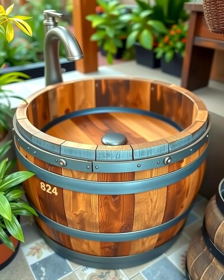 Barrel Style Sink - 25 outdoor sink ideas