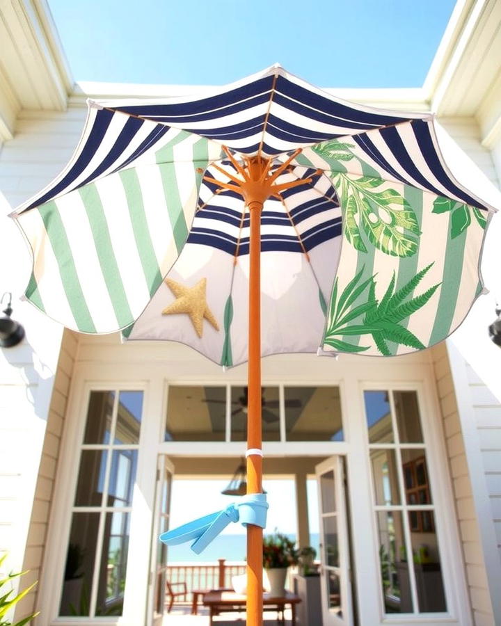 Beach Umbrella Accents - 25 Summer Front Door Decor Ideas