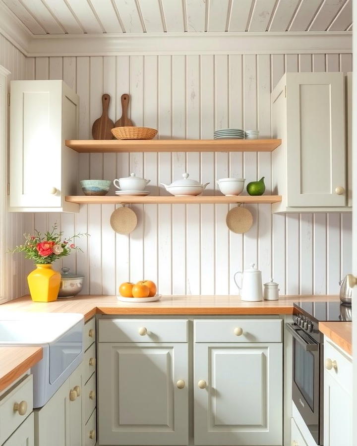 Beadboard Backsplash - 25 Vintage Kitchen Ideas