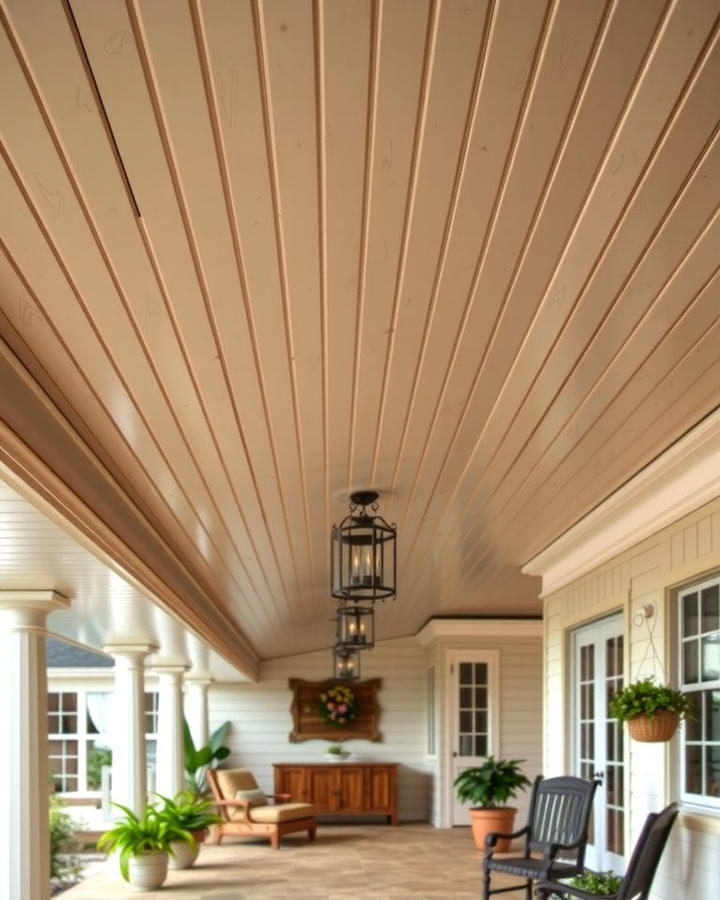 Beadboard Panels for Vintage Charm - 25 patio ceiling ideas