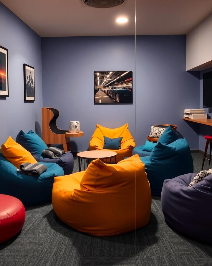 Bean Bag Seating - 25 Small Game Room Ideas