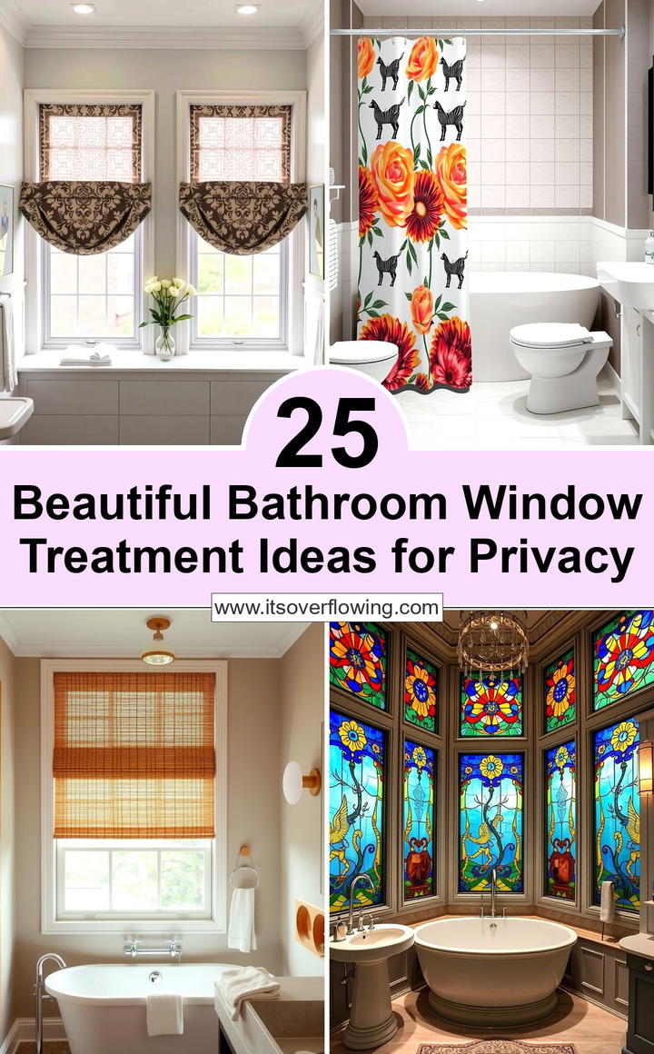 Beautiful Bathroom Window Treatment Ideas for Privacy