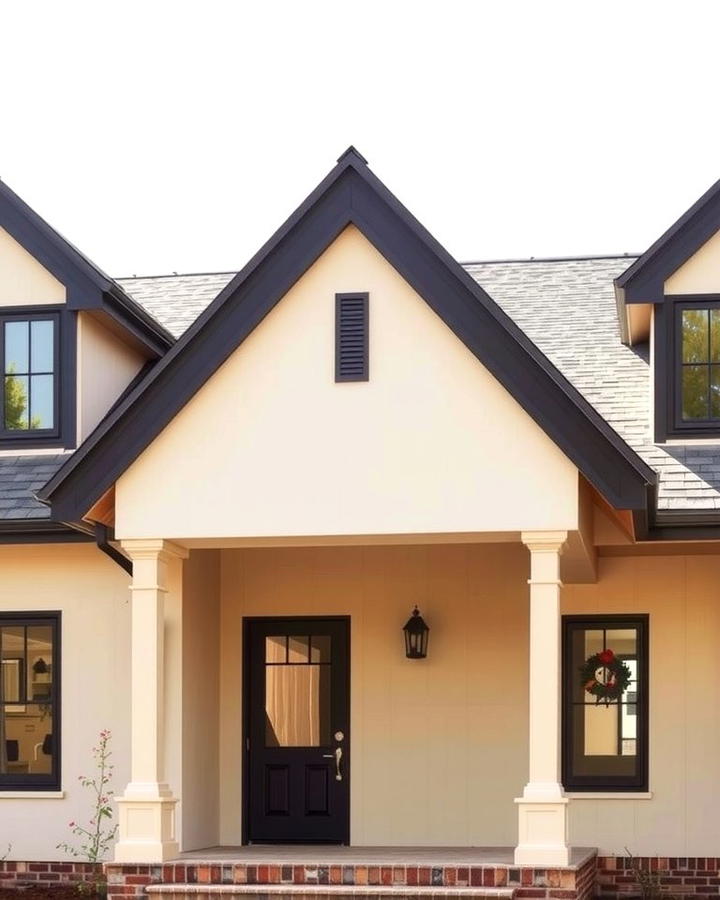 Beige and Black Gable Accents - 30 beige and black house exterior ideas