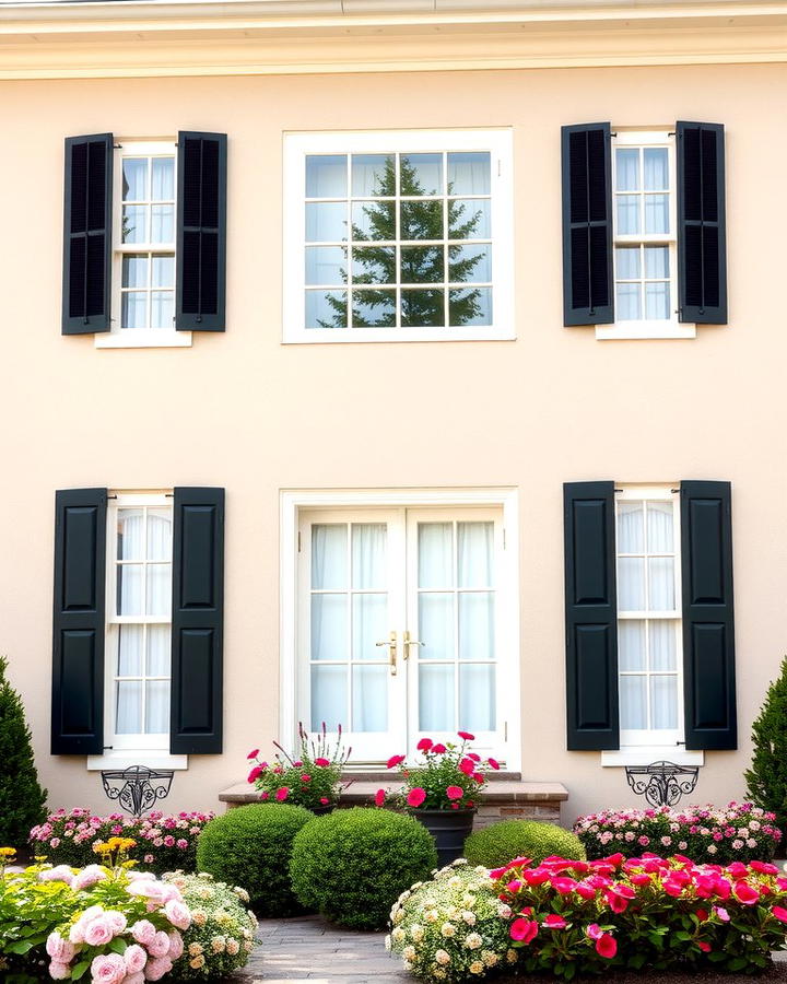 Beige and Black Shutters Combination - 30 beige and black house exterior ideas