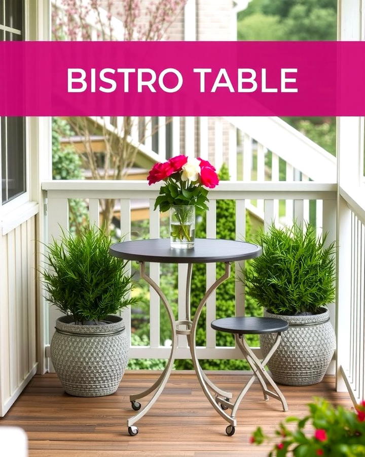 Bistro Table Set - 25 Small Screened-in Porch Ideas