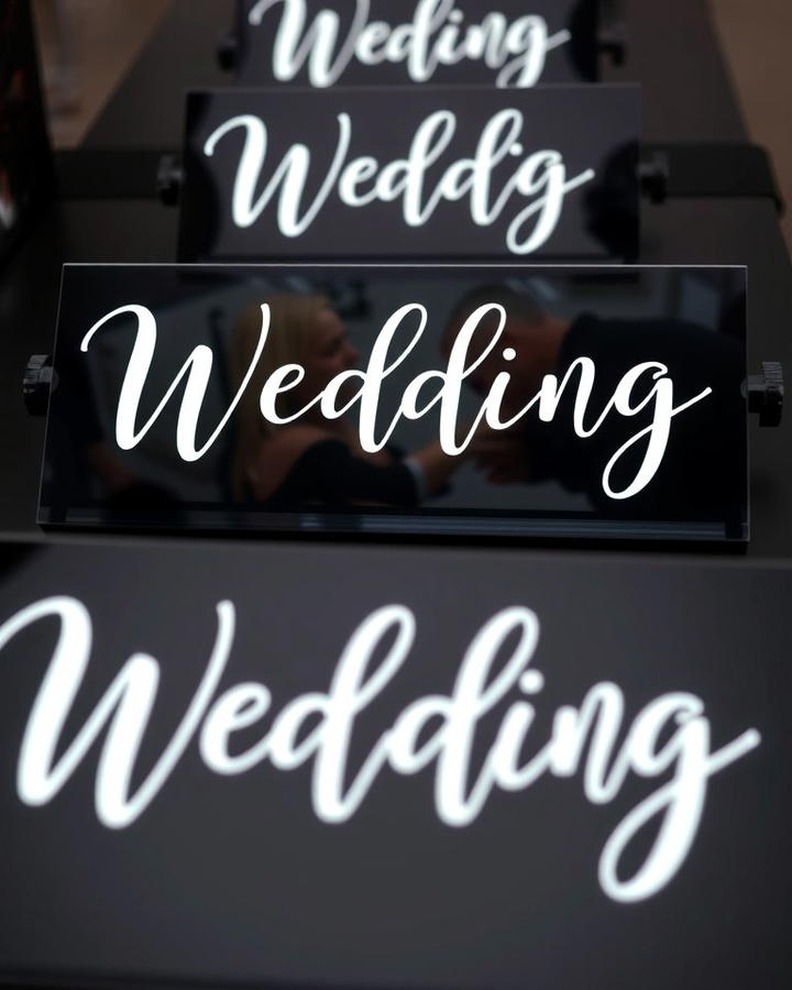 Black Acrylic Wedding Signs - 30 Black-Themed Wedding Ideas