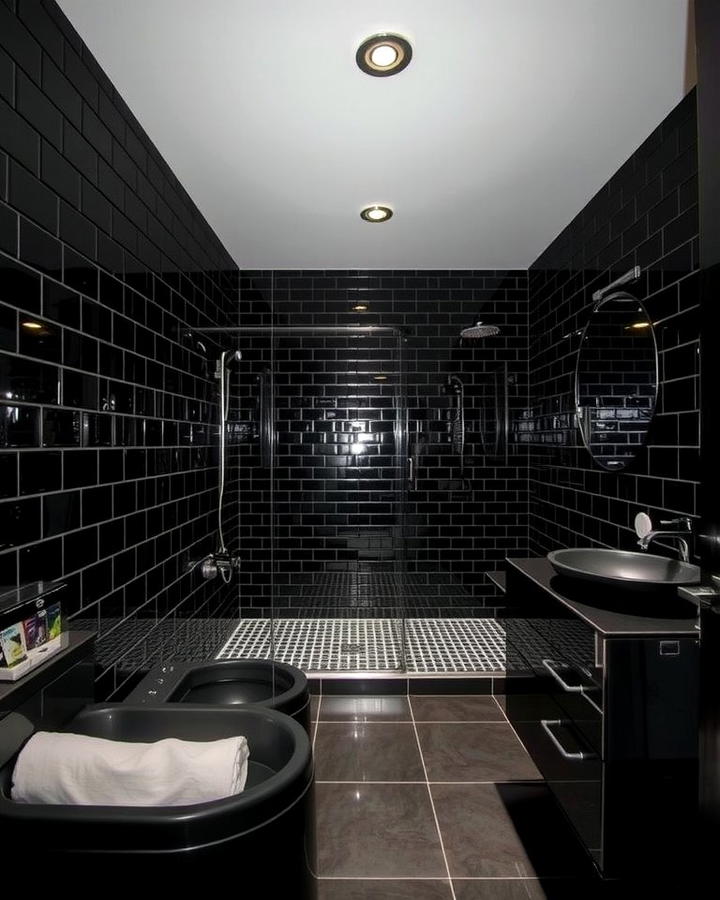 Black Bathroom Addition - 30 black basement ideas