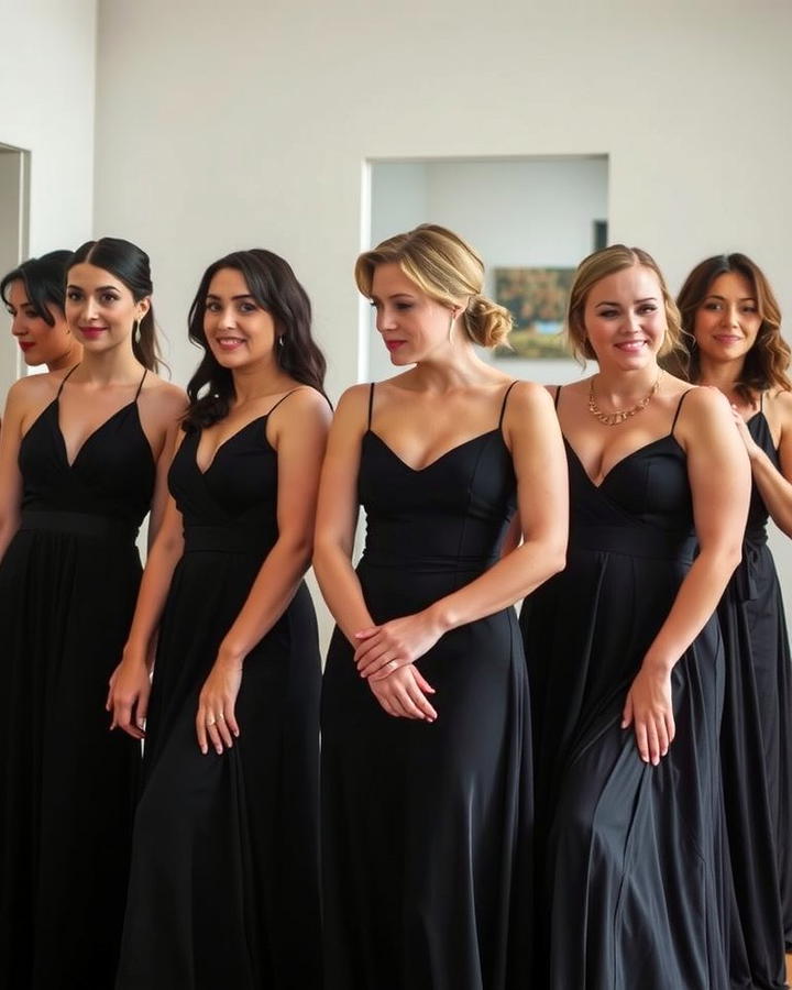 Black Bridesmaid Dresses - 30 Black-Themed Wedding Ideas