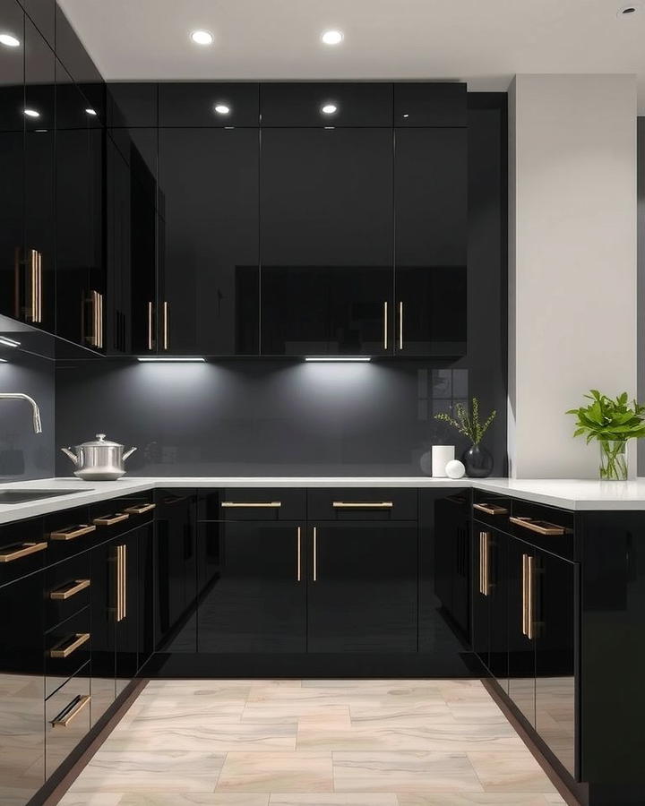 Black Cabinets for a Sleek and Modern Statement - 25 Painting Kitchen Cabinet Ideas