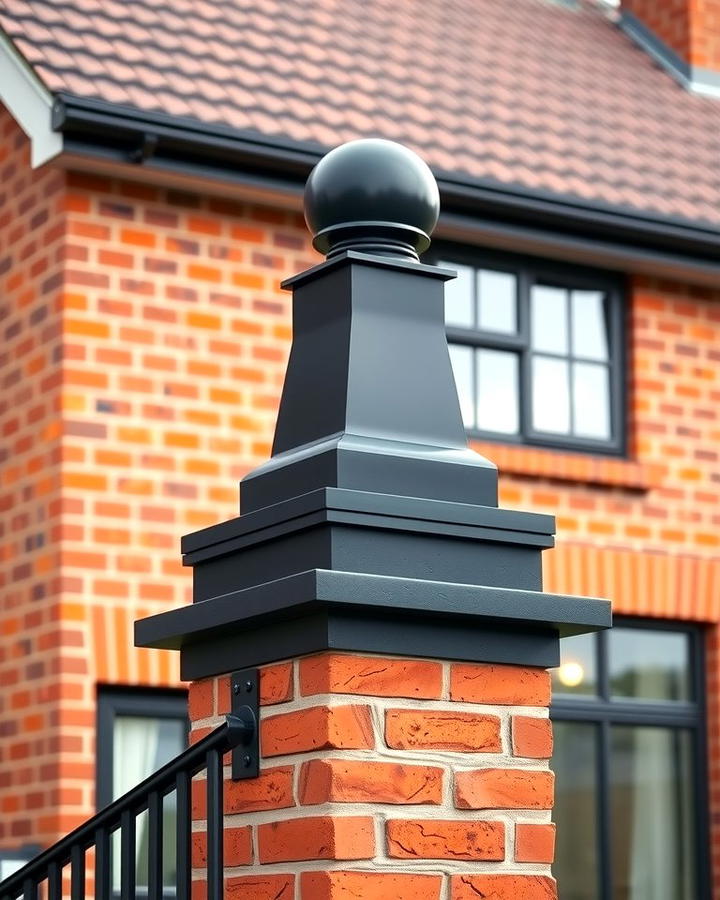 Black Chimney Cap for a Polished Roofline - 25 Red Brick House with Black Trim Design Ideas