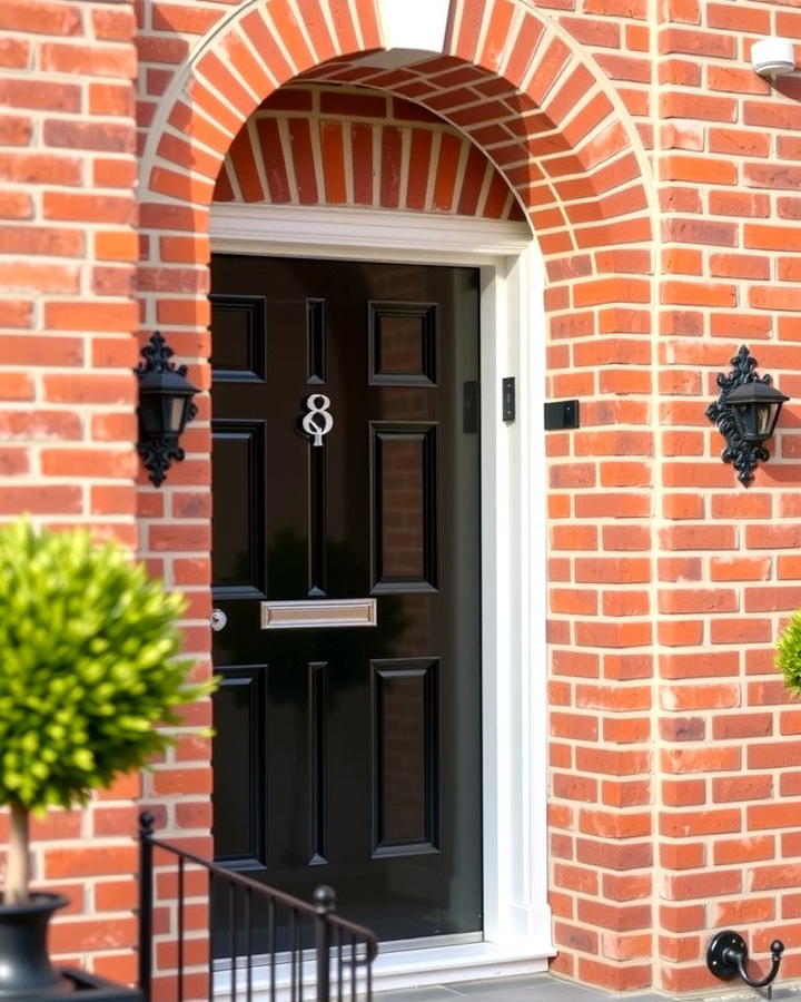 Black Door Hardware for Fine Details - 25 Red Brick House with Black Trim Design Ideas