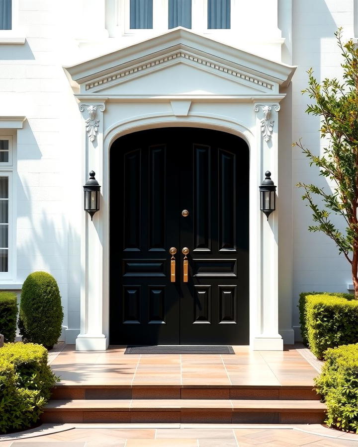 Black Double Doors for a Grand Entrance - 25 White House Ideas With Black Doors