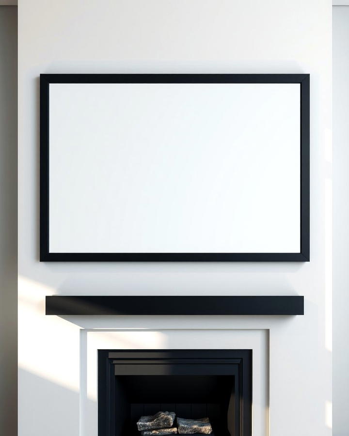 Black Framed Mirror - 25 Mirror Over Fireplace Ideas