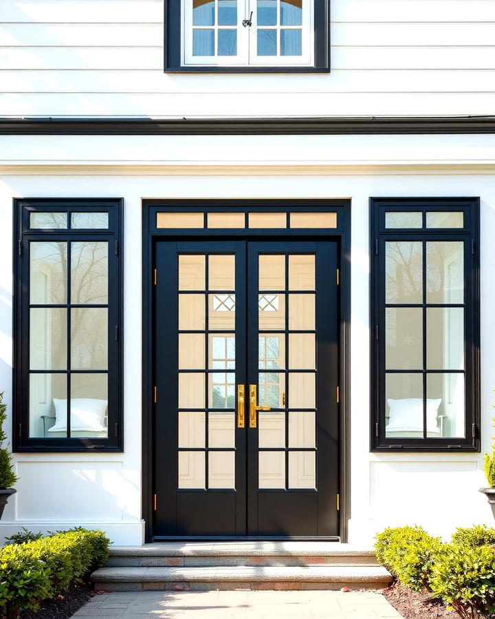 Black French Doors for Classic Elegance - 25 White House Ideas With Black Doors