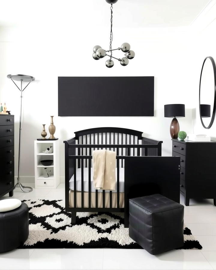 Black Furniture Accents - 30 Black and White Nursery Ideas