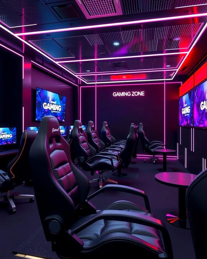 Black Gaming Zone 2 - 30 black basement ideas