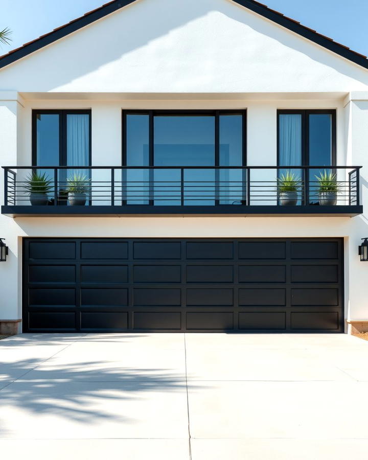 Black Garage Doors with White Exterior - 25 White House Ideas With Black Doors